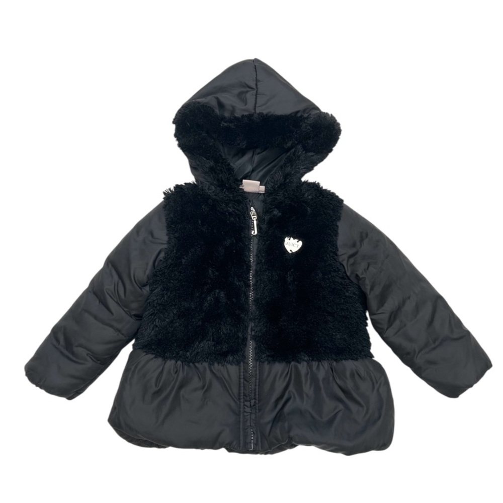 Juicy Couture Baby Girls Faux Fur Puffer Hooded Jacket